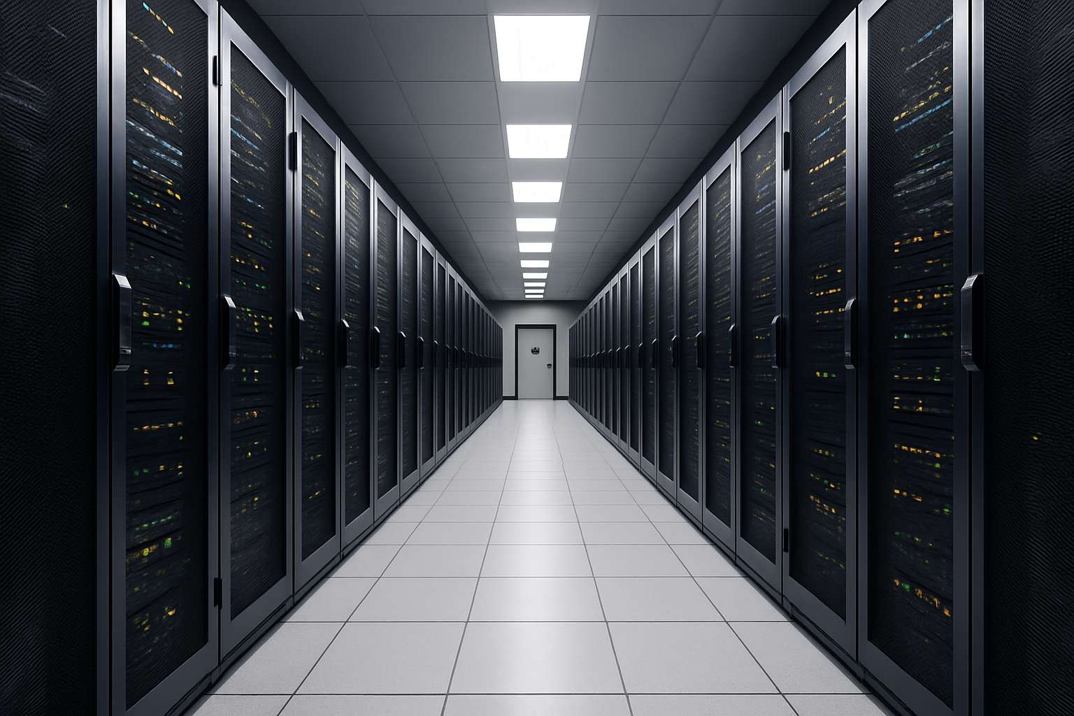Modern Data Center Hallway